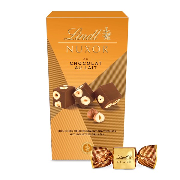 Lindt - Cornet NUXOR - Chocolat au Lait et aux Noisettes entières Croquant et Fondant, 165g