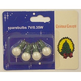 4 White, Push in Spare Bulbs. Suitable for 140 Berry Lights. 7v 0.35W