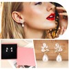 Mikovivi Pearl Drop Earrings for Women, Gold Rhinestones Bridal Pearl
