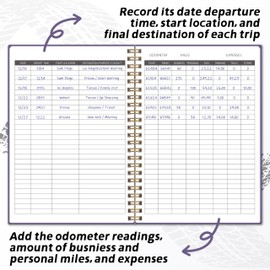 Auto Mileage Log Book for Personal or Business, Vehicle Maintenance Log Book for Car, Miles Log Book for Taxes, Car Mileage Log Book for Expense Rocord Notebook, 5.9"x 8.6"