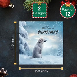 Papa Prints® Westie Christmas Cards Pack of 12(145 x 150 mm) Westie Christmas Cards 2024 Xmas Cards Pack with Envelopes Packs of Christmas Cards