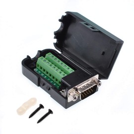 Ganasome DB15 VGA Male Connector Adaptor with Nut Terminal Breakout Board - Enhanced Protection and Easy Wiring