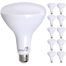 Bioluz 10 Pack Brightest BR40 LED Light Bulb - Instant ON Warm Light Bulbs 16W (120W Replacement) 2700K 1400 Lumen Indoor & Outdoor Lighting LED Bulbs Smooth Dimmable Lamp UL Listed Lightbulb