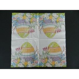 Mesafina 2 (Two) Single Lunch Size Paper Napkins for Decoupage Craft Flowers Easter Egg