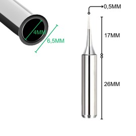 Ronoza Pack of 10 Soldering Tips, Soldering Tips Reactivator 900M-T-I 0.5 mm, Soldering Iron Tip with Copper Core and Plating, Soldering Station (Lead-Free Soldering)