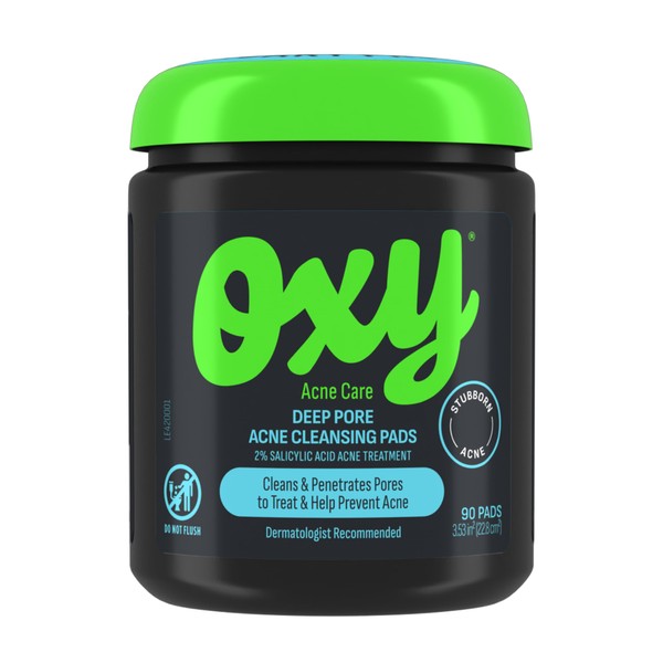 Oxy Deep Pore Acne Facial Cleansing Pads, Maximum Strength 2%