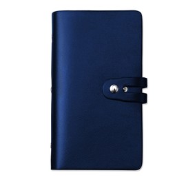 Romozi RFID Credit Card Holder, Leather Business Card Organizer with 96 Card Slots, Credit Card Case for Managing Your Different Cards and Important Documents to Prevent Loss or Damage, Blue, Book