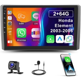 [2+64G] Android 15 Car Stereo for Honda Element 2003-2006 with Wireless Carplay&Android Auto,10.1 Inch Touch Screen Car Radio with Mirror Link Bluetooth FM/RDS Radio WiFi GPS EQ SWC