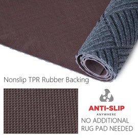 Petgrow Hallway Runner Rug 3FTX18FT,Super Skid Resistant TPR Backing Area Rug Runner, Indoor Outdoor Carpet Door Mat for Floor Entryway Kitchen Laundry Balcony Garage Corridor Stair,Grey