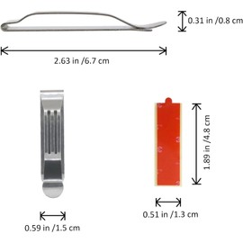 Clip de bolsillo universal fijable, paquete de 2 clips adhesivos para cinturón de acero inoxidable para teléfonos inteligentes, teléfono celular, clip de cadera, clip de metal ligero para bolsa de cinturón, funda GPS Walkie-Talkie