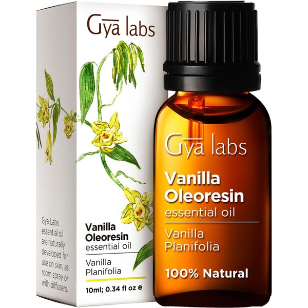 Gya Labs Pure Vanilla Essential Oil for Diffuser - 100% Natural Vanilla Essential Oil for Skin - Long Lasting Vanilla Oil Perfume (0.34 fl oz)