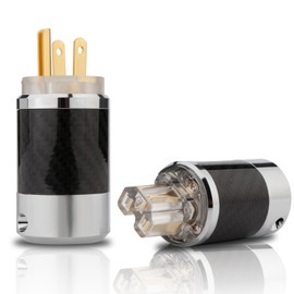 Monosaudio Audio Power Plug Black Carbon Fiber Transparent Aluminum Shell 10A/250V 15A/125V Power Connector Brass IEC320 C13 Connector for DIY Audiophile Power Cord Audio Power Cable(Gold Plated)