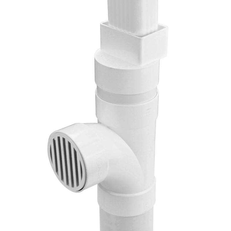 NDS 9P04 White Offset Downspout Adapter PVC Drain Fitting 2x3x4