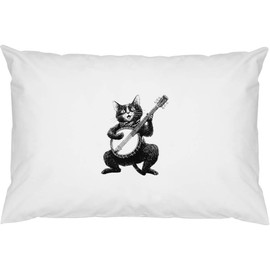 2 x 'Funny Cat Playing Banjo' Cotton Pillow Cases (PW00040759)