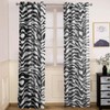 vctops Zebra Pattern Curtains Grommet Top Semi Sheer Linen Textured
