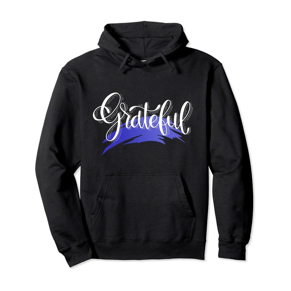 Grateful Inspirational Christian Script Pullover Hoodie