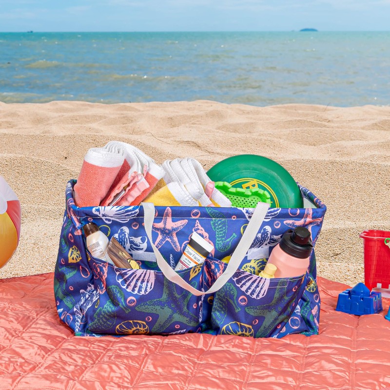 Household Essentials Sea Shell Utility Tote with 4 Pockets and