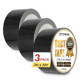 Black Duct Tape Heavy Duty: Wide Waterproof Outdoor Duck Furniture Repair Tape Bulk - Strong Adhesive Weather UV Resistant No-Residue Masking Tapes Patterns Variety Pack (Black, 3 * 2IN*20Yards)