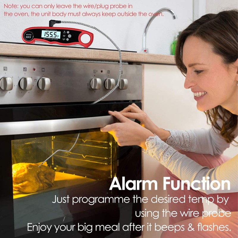 Meat Thermometer Digital 2 Probes with Alarm Function Backlight for