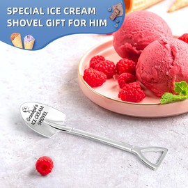 Grandpa's Ice Cream Spoon Gifts for Grandpa Christmas Gifts for Grandp from Grandkids Grandchildren, Birthday Fathers Day Presents for Grandpa, Stocking Stuffers for Men Engraved Spoon Shovel