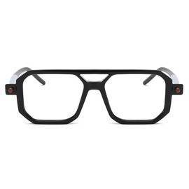 JOVAKIT Fashion Square Blue Light Glasses for Men Women Square Aviator Glasses Style Computer Eyeglasses Anti Eyestrain (Black&White)