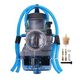 SVKZGFZ PWK 38MM Carburetor for Honda CR250 CR250M CR250R CR500R ATC250R TRX250R & Kawasaki KX125 KX250 & Suzuki RM125 RM250 LT250R LT500R & Yamaha YZ250 YZ465 ATV Scooter Carb (Transparent)