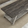 Roundhill Furniture Athens Contemporary Wood Shelf Coffee Table, Weathered Walnut