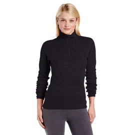 Minus33 Merino Wool Womens Woolverino Micro 1/4 Zip Black Large