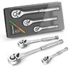 DURATECH 3-Piece Ratchet Set, 1/4", 3/8", 1/2", 72-Tooth with Quick-Release