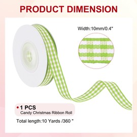 PATIKIL 10 Yards x 0.4" Gingham Plaid Ribbon, Dark Green and White Gift Wrapping Ribbons for Thanksgiving Bow Wreath Craft Birthday Wedding