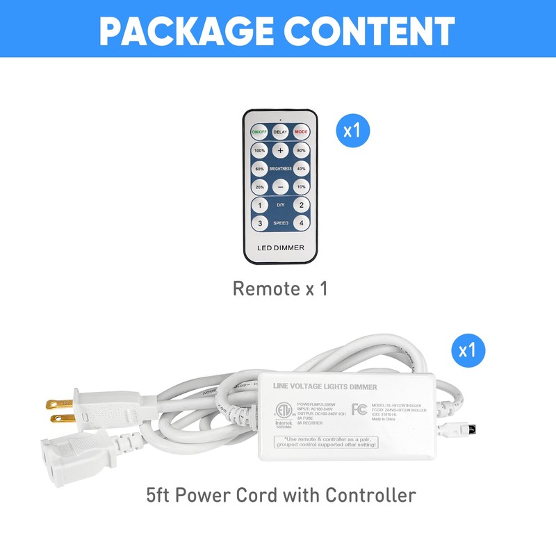 Dimmer Pack for KANAYA 110-120V Single Color Neon Rope Lights