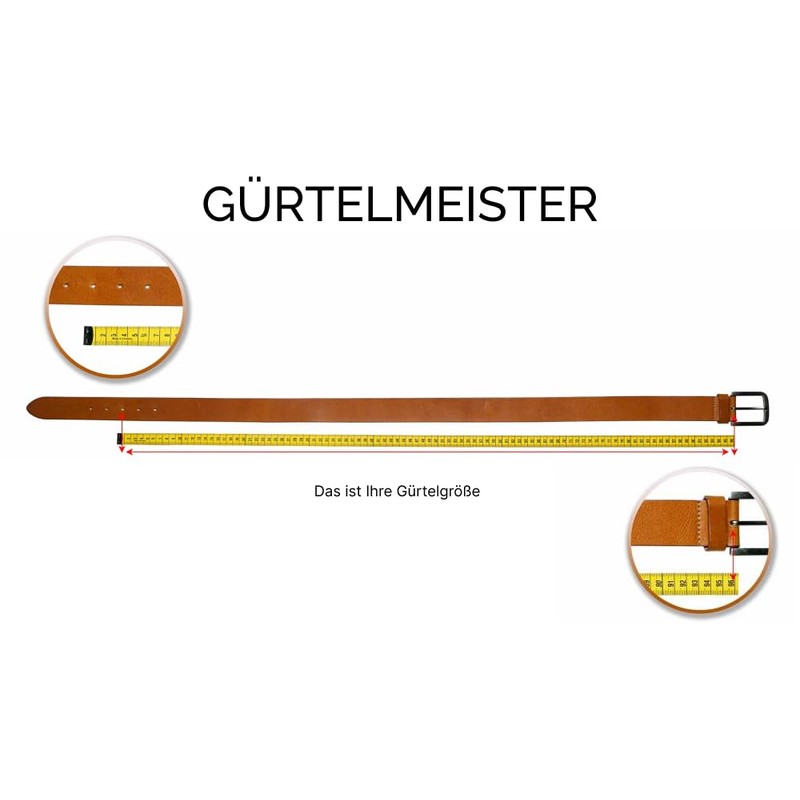 Riemen & Co Bobby Men's Belt Suede Width 3.5 cm,