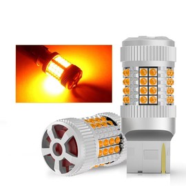 Aokyoung T20 Single LED Turn Signal, Equipped with Cooling Fan, Genuine Amber, High Fla Prevention, Built-in Resistor, 7440 W21W, WY21W, Differential Pinch Parts, LED Turn Signal Bulb, 3030SMD, 40