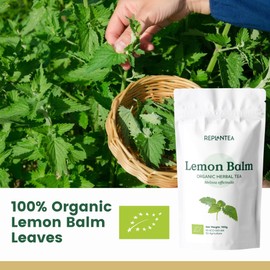 Lemon Balm Tea Organic 100g (50 Cups) | Organic Lemon Balm Leaves, Clean and Dried REPLANTEA