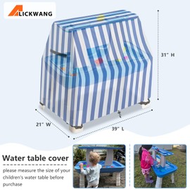 AIickwang Kids Water Table Cover,Outdoor Heavy Duty 600D Waterproof Anti-UV Toddler Water Play Tables Cover,Compatible with GoSports Splash Station Water Table,Blue