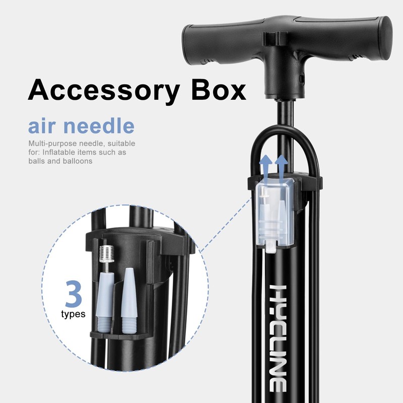 Hycline Bike Floor Pump: 160 PSI Bicycle Tire Pump Schrader