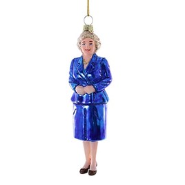 Figural Golden Girl Rose Glass Christmas Ornament