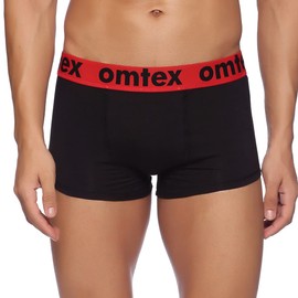 Omtex Athletic Jockshorts Stretchable Supporter Full Covered with Athletic Cup Pocket Ideal for Workout and Sports Quick Dry Moisture Wicking Underwear Boxer Trunk Black - Large
