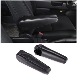 Fgtagtal Compatible with Toyot@ FJ Cruiser 2007-2021 Seat Armrest Cover, Left and Right Seat Side Armrest Cover, Seat Side Armrest Cover Protection Accessories, 2PCS (Leather)