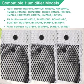 Humidifier Filter Replacement for Holmes HWF100, (Size 'E' Humidifier Filter) 3-Pack
