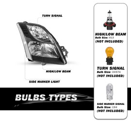 SOCKIR Halogen Headlight Assembly Set Fit 2010 2011 2012 Nissan Sentra Black Headlamp with Clear Reflector Driver and Passenger Side