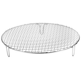 HARFINGTON Round Cooking Rack 13-inch Stainless Steel Cross Wire Barbecue Grill Net with 50mm Legs for Cooking Baking Steaming BBQ