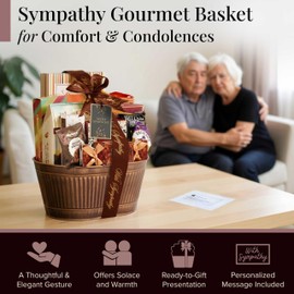 Broadway Basketeers Sympathy Gift Baskets – Bereavement & Condolences Care Package with Gourmet Snacks - Thoughtful Sympathy Gifts Delivery for Loss of Loved One, Funeral, or Kosher Shiva