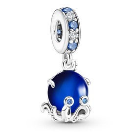 LaMenars Murano Glass Cute Octopus Dangle Charm for Bracelets 925 Sterling Silver Bead Charms with Cubic Happy Birthday Anniversary Jewelry Gifts for Women Girls Wife