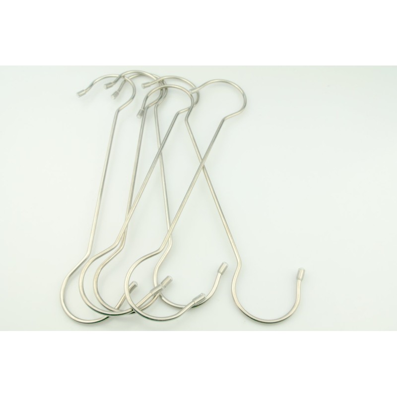 Maydahui S-shaped Hooks (Set of 6, Silver, Large, 11.8 inches