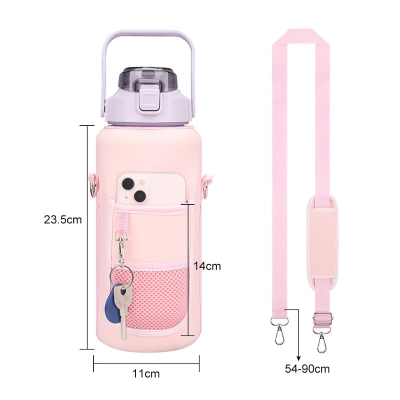 2L/64OZ Water Bottle Cover with Strap Drink Sport Cup Case