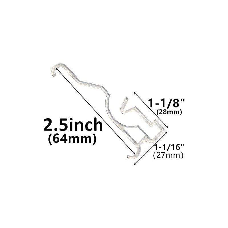 Valance Clips 12pcs 2.5" Clear Plastic Hidden Retainer Holder Installation
