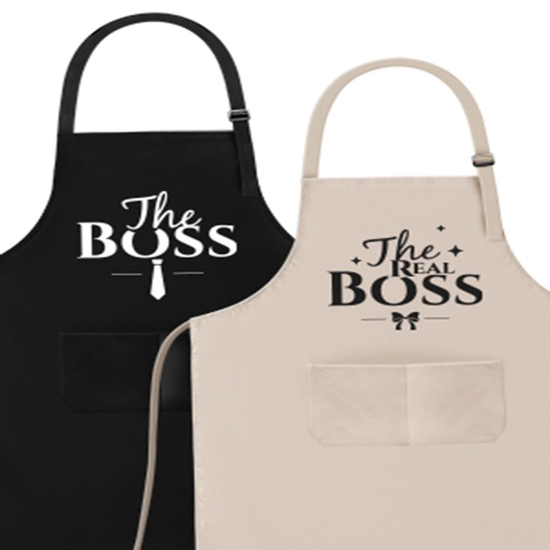 Couple Aprons for Cooking, The Boss The Real Boss Apron
