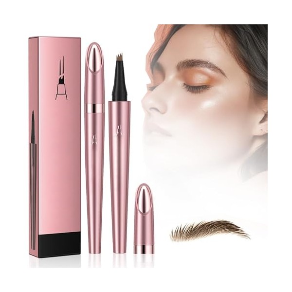 2025 New Microblading Eyebrow Pen,Waterproof Eyebrow Pencil, Long-Lasting 4-Fork-Tip Magic