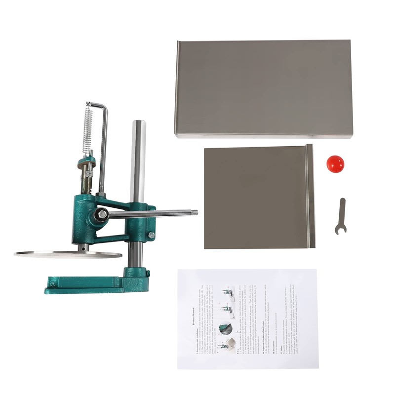 Pizza Dough Press, Stainless Steel Dough Press with Dual Plates,